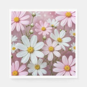 Summer Pink and White Daisies Napkin
