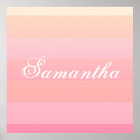 Summer Pink & Coral Gradient Color Block Monogram