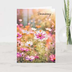 Summer Pink Cosmos for Sympathy Card