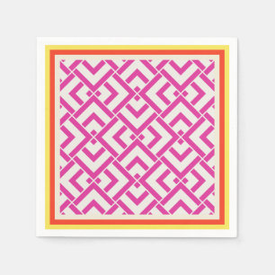 Summer pink geometric outdoor classic napkin