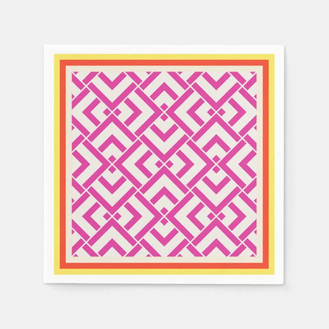 Summer pink geometric outdoor classic  napkin (Front)