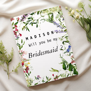 Summer pink green lavender mint floral Bridesmaid Invitation