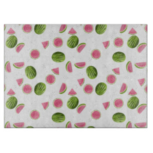 Summer Pink & Green Watermelon Pattern Cutting Board