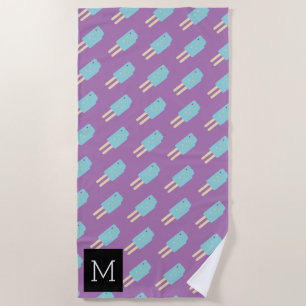 Summer Pink Ice-cream Pop Beach Towel