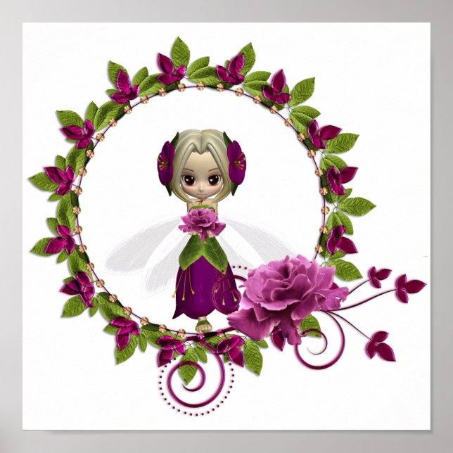 Summer Pink Rose Fae Poster (Front)