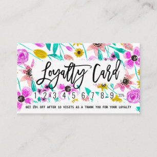 Summer Pink Yellow Floral Watercolor Loyalty