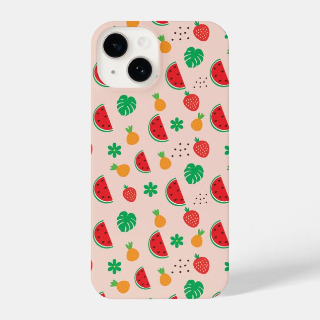 Summer Pinky Fruit iPhone 14 Case (Back)