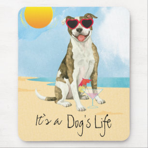 Summer Pit Bull Terrier Mouse Pad