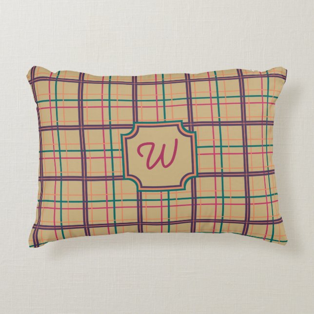 Summer Plaid Accent Pillow (Front)