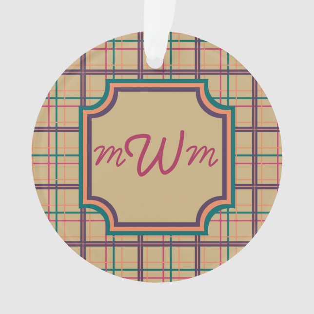 Summer Plaid Acrylic Ornament (Front)