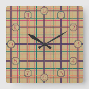 Summer Plaid Clock