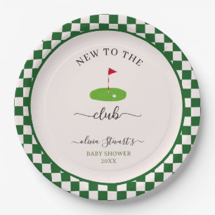 Summer plaid golf Baby shower Paper Plate