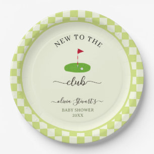 Summer plaid golf Baby shower Paper Plate