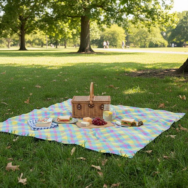 Summer plaid picnic fleece blanket (Creator Uploaded)