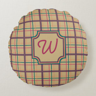 Summer Plaid Round Pillow