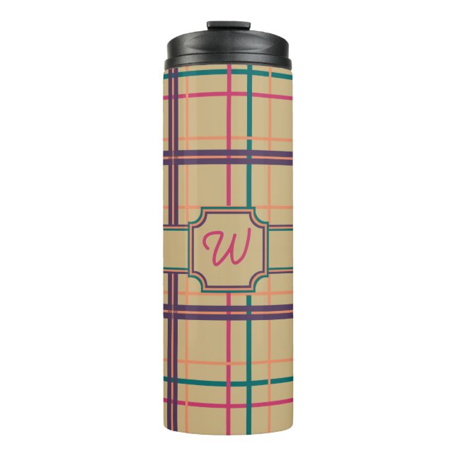 Summer Plaid Thermal Tumbler (Front)