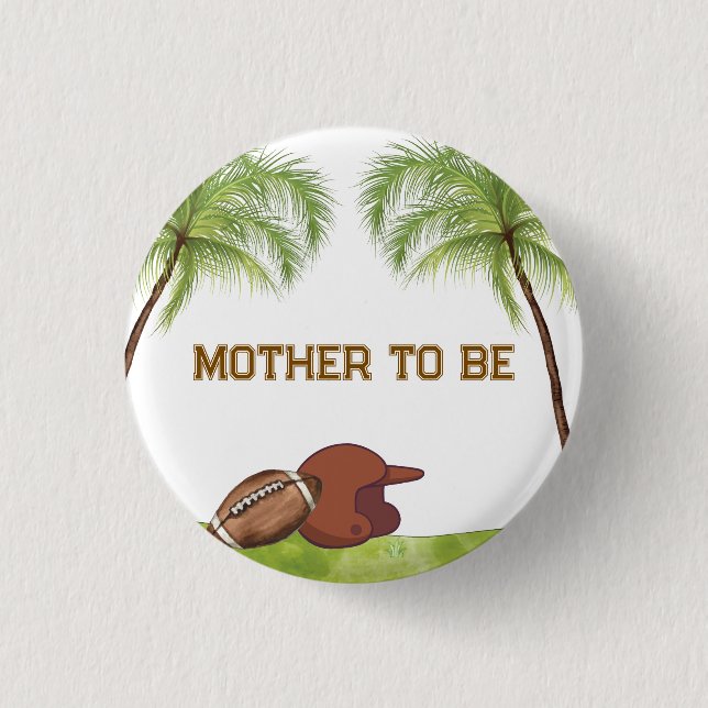 Summer Plam Football Mother To Be Baby Shower  3 Cm Round Badge (Front)