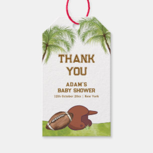 Summer Plam Tree Football Sport Boy Baby Shower Gift Tags