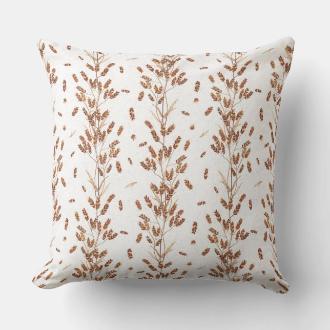 Summer plants with earthy tones cushion (Front)