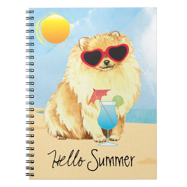 Summer Pomeranian Notebook (Front)