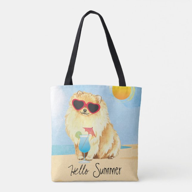 Summer Pomeranian Tote Bag (Back)
