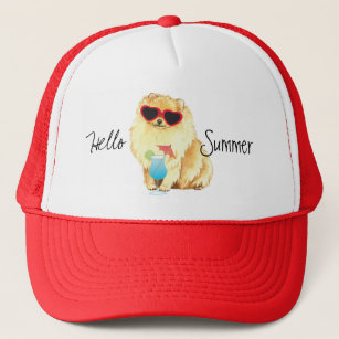 Summer Pomeranian Trucker Hat