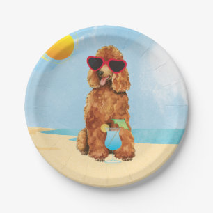 Summer Poodle Paper Plate
