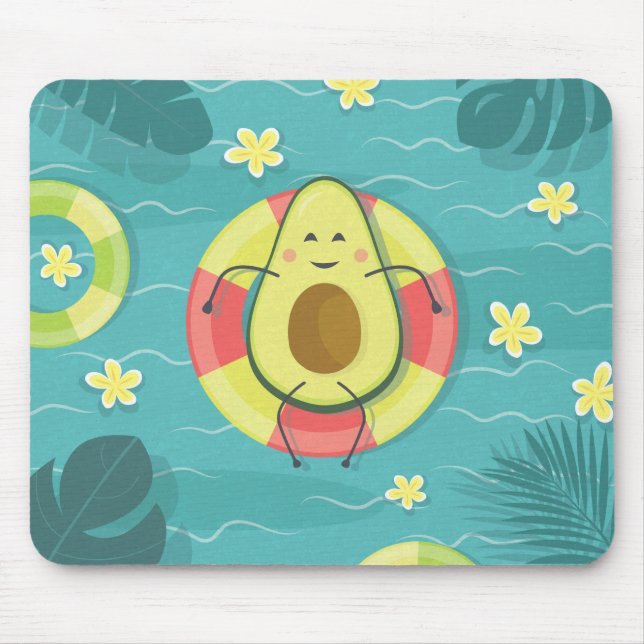 Summer Pool Avocado Mouse Mat (Front)