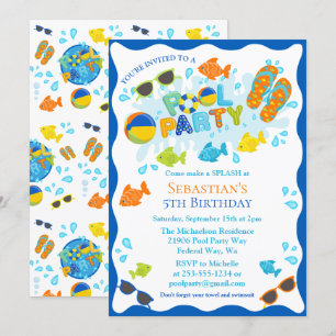 Summer Pool Birthday Party Invitation