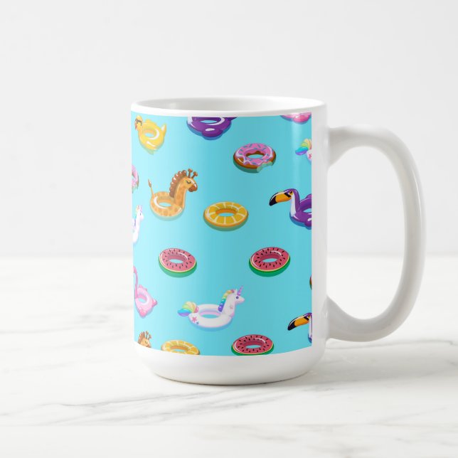 Summer Pool Float Pattern Coffee Mug (Right)