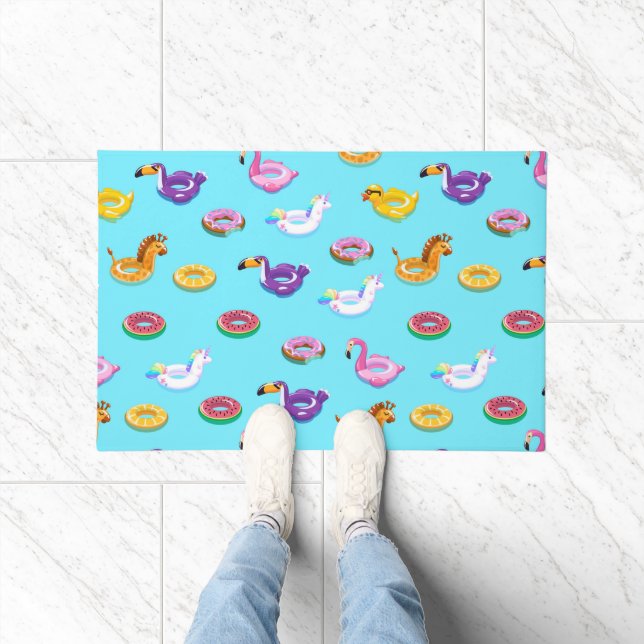 Summer Pool Float Pattern Doormat (Indoor)