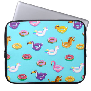 Summer Pool Float Pattern Laptop Sleeve