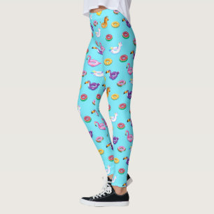 Summer Pool Float Pattern Leggings