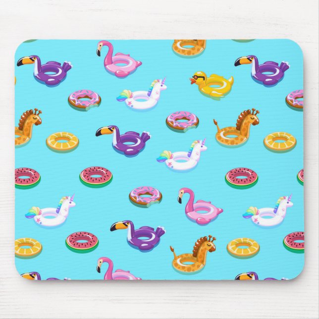 Summer Pool Float Pattern Mouse Mat (Front)