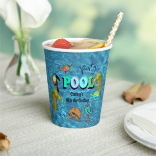 Summer Pool Fun Party I Cool Birthday Paper Cups