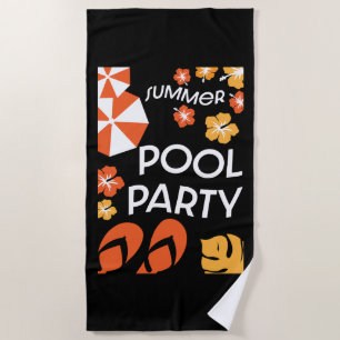 Summer Pool Parties Beach Towel