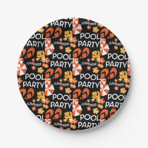 Summer Pool Parties Paper Plate