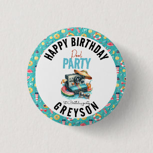 Summer Pool Party 2nd birthday 3 Cm Round Badge