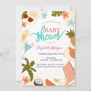  Summer Pool Party Baby Shower  Invitation