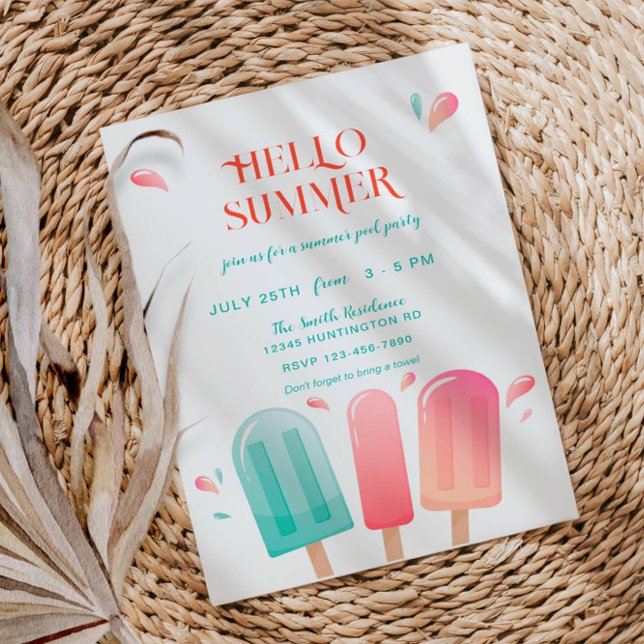 Summer Pool Party Backyard BBQ Bash  Invitation (Creator Uploaded)