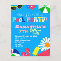 Summer Pool Party Birthday Beach Ball Sunglasses I