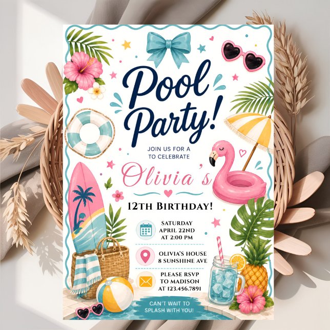Summer Pool Party Birthday Invitation (Creator Uploaded)