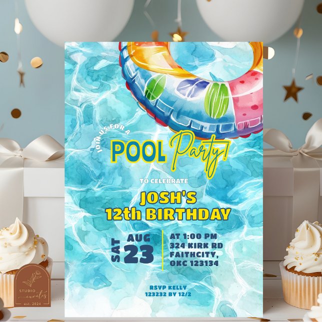 Summer Pool Party Birthday Invitation (Creator Uploaded)