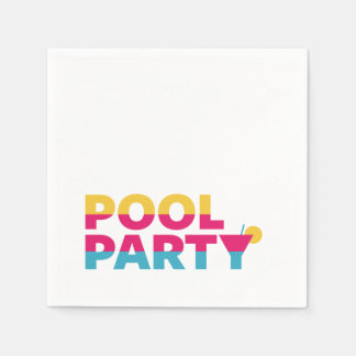 Summer Pool Party, Colourful Cocktail Napkin