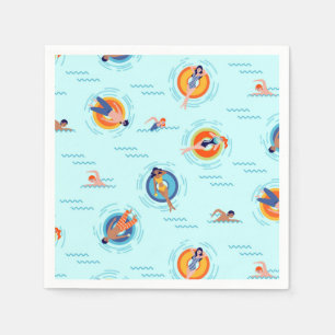 Summer pool party fun in the sun napkin
