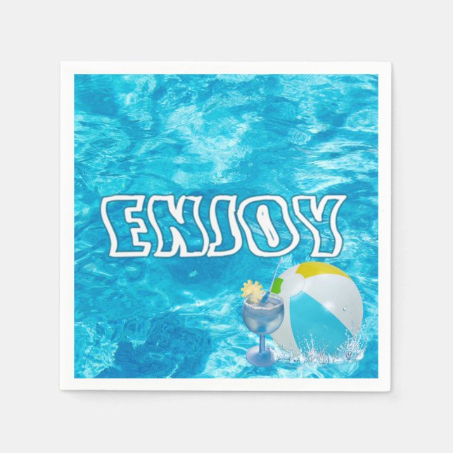 Summer Pool Party Fun Napkins (Front)