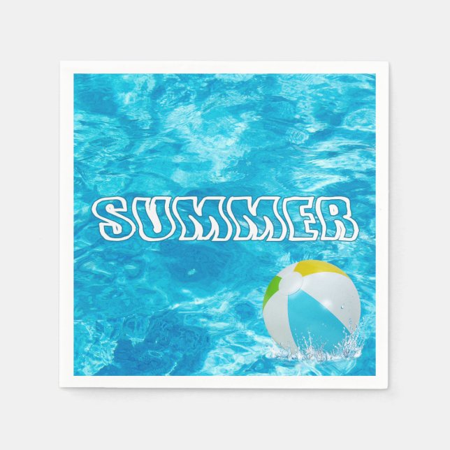 Summer Pool Party Fun Napkins (Front)