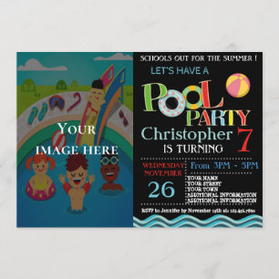 SUMMER POOL PARTY INVITATION   POOL BIRTHDAY PARTY