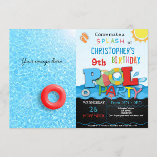 SUMMER POOL PARTY INVITATION   POOL BIRTHDAY PARTY