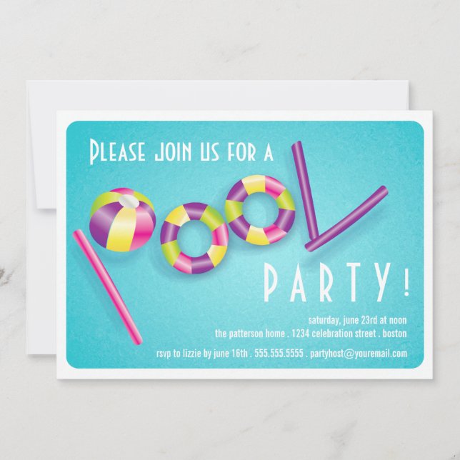 Summer Pool Party Pool Float Invitation (Front)